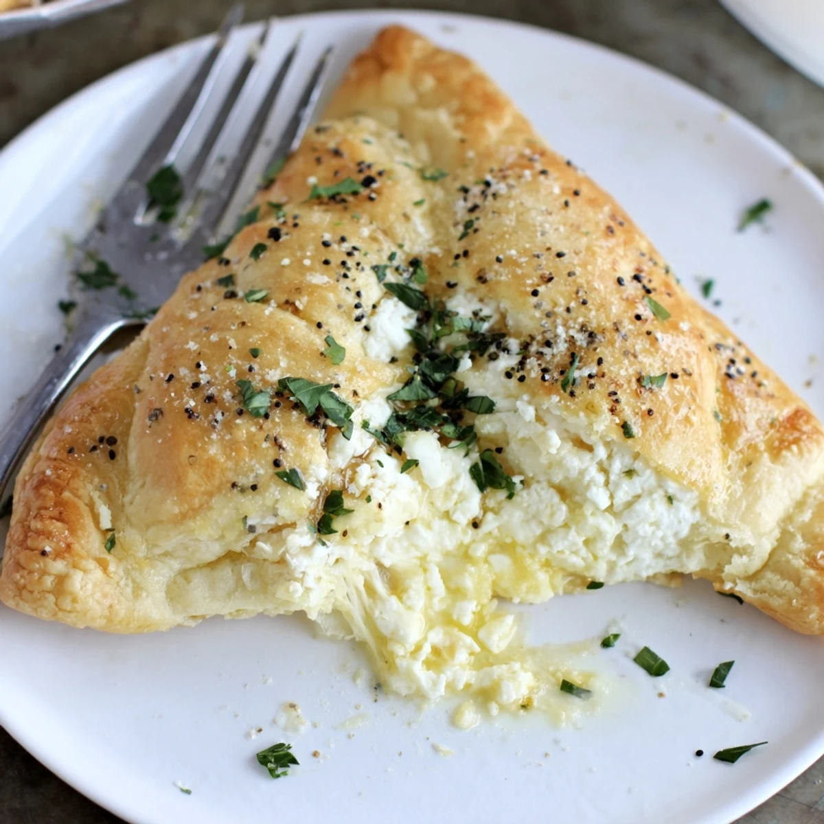 Cheese Fatayer Recipe showing golden triangular pastries with bubbling cheese filling