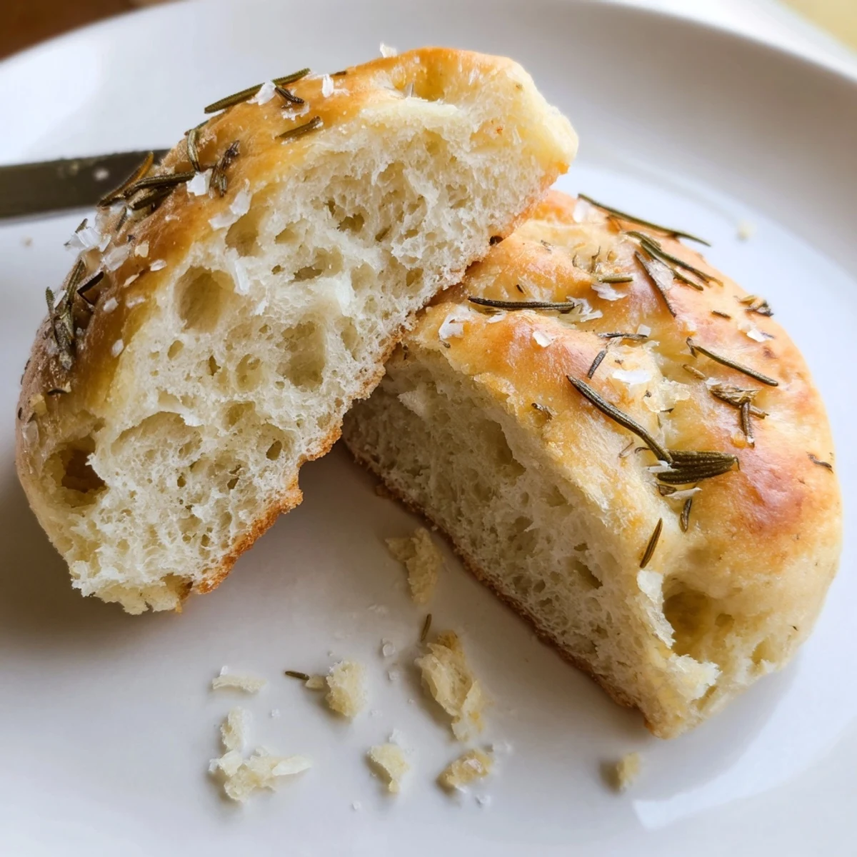 Serve Garlic Rosemary Focaccia Muffins warm alongside soup, brushed with oil.