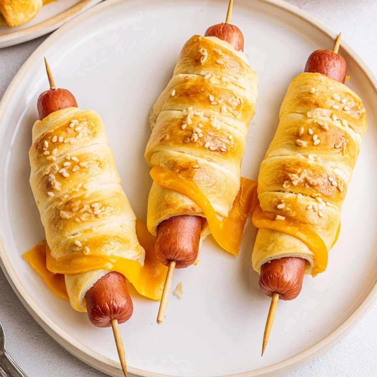 Crisp, warm Firecracker Hot Dogs on a baking sheet, mustard and ketchup nearby