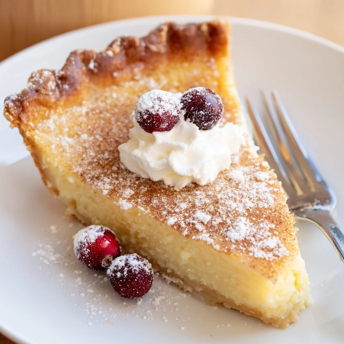 Christmas Eve Custard Pie With Cinnamon Vanilla cooling on rack, aromatic and creamy