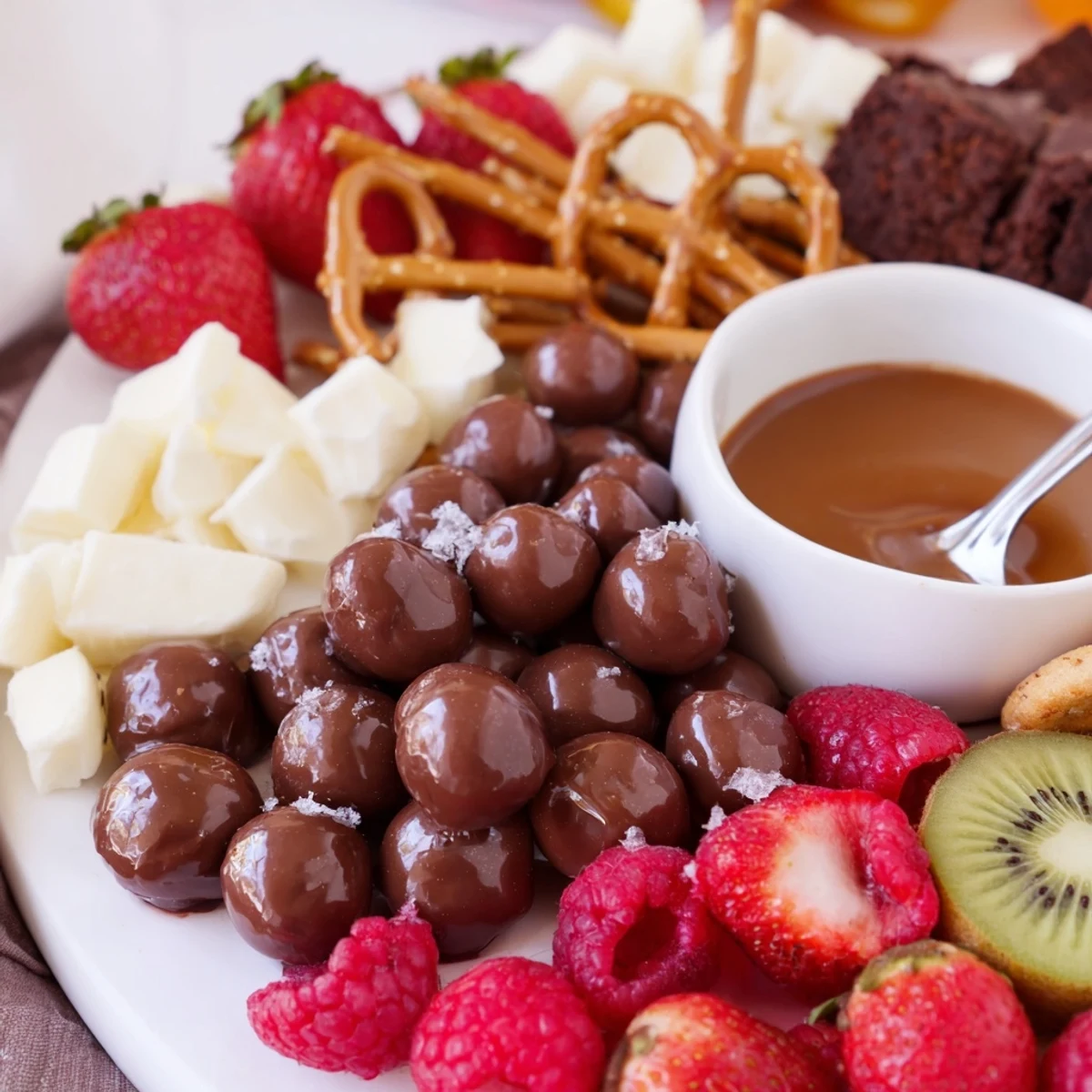 Rustic Dessert Charcuterie Board arranged with macarons, shortbread, and dipping sauces.