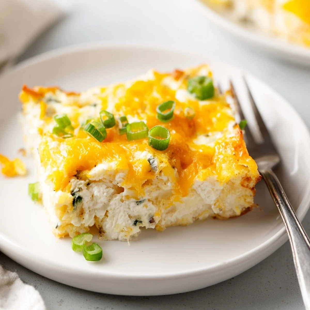 Cheesy Cottage Cheese Eggcloud Bake, golden puffed top with melted cheddar aroma