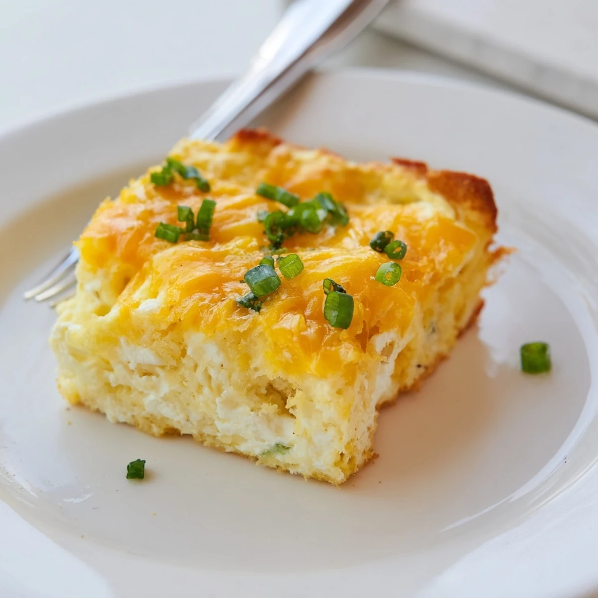 Cheesy Cottage Cheese Eggcloud Bake served with toast, light savory custard texture
