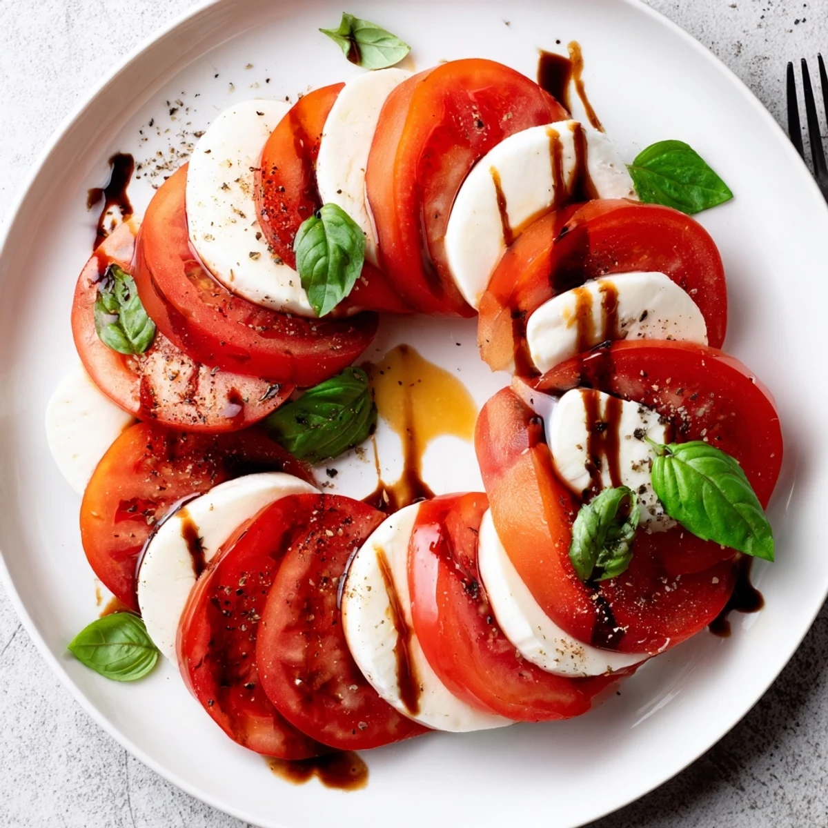 Serve immediately: Caprese Salad Recipe paired with chilled Pinot Grigio, lemon water
