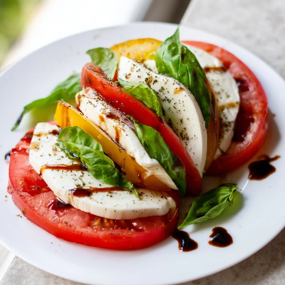 Bright Caprese Salad Ultimate Recipe with ripe tomatoes, creamy mozzarella, glossy basil