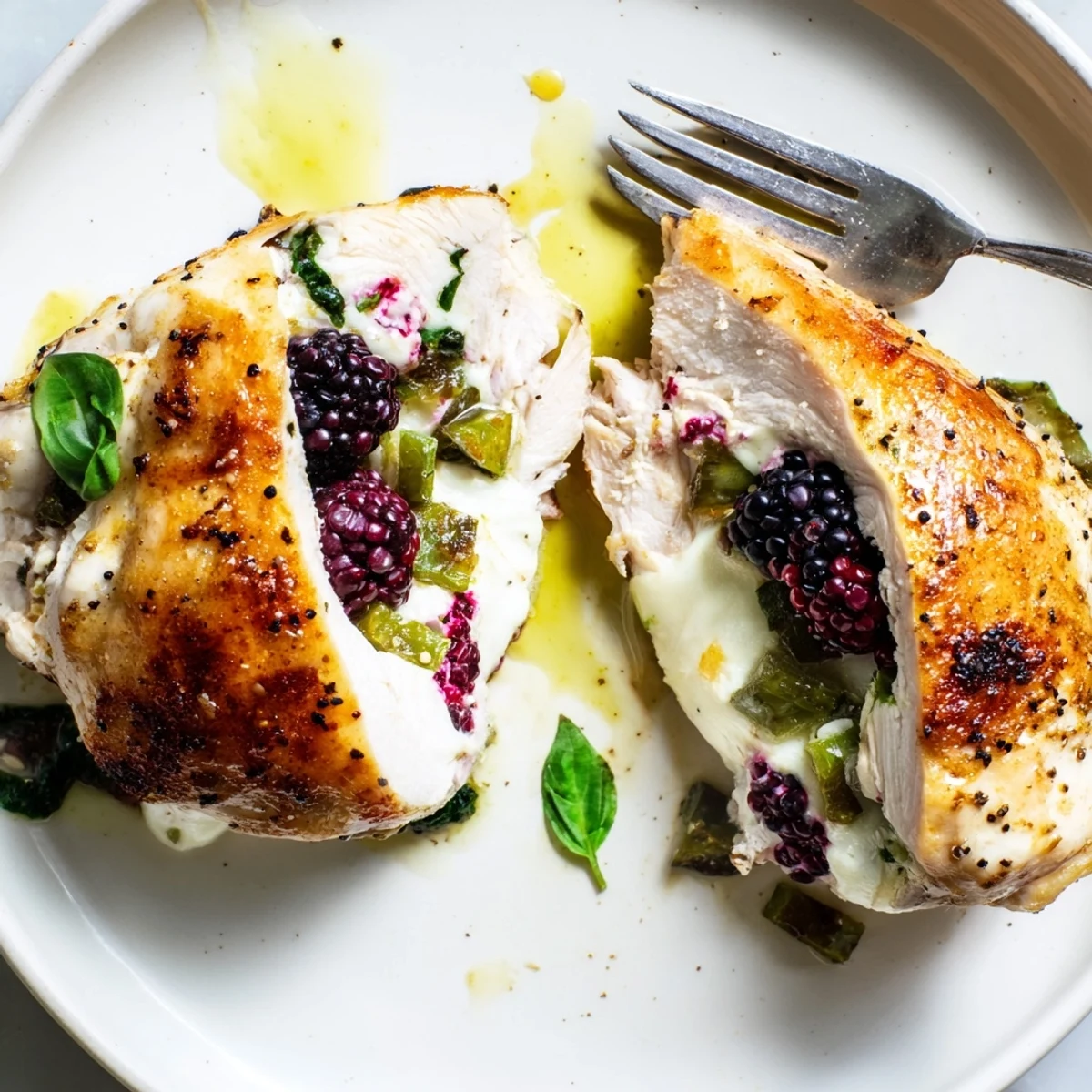 Blackberry Jalapeno Stuffed Chicken