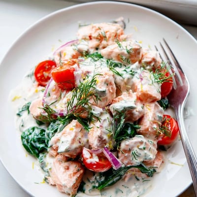 Healthy Creamy Leftover Salmon